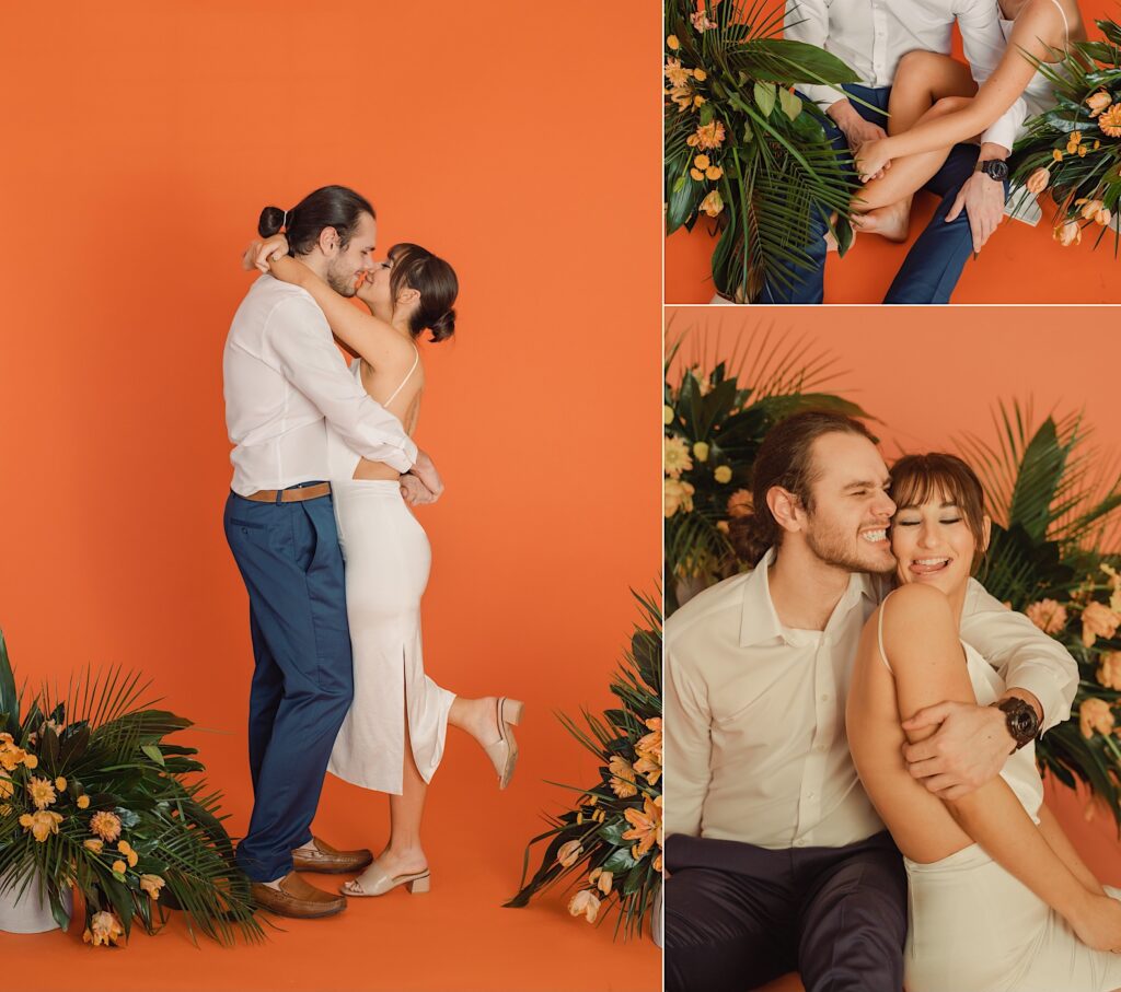 engagement-session-studio-orange-blue-tropical-vintage-tiki-wedding-photographer-styled