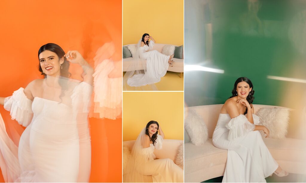 styled-studio-bridal-photos-session-wedding-photographer-colorful-bold-unique-modern-bride-orange-green-yellow-backdrop-color-palette-hipster